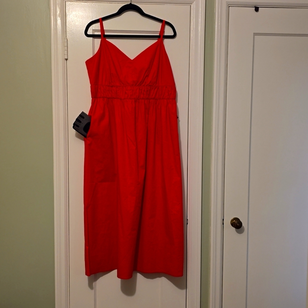 16 Donna Morgan:Red Sleeveless Dress W/ Pockets!!